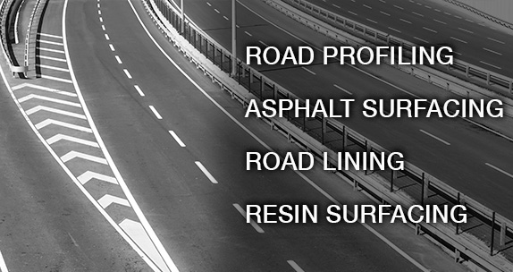 Asphalt Surfacing Services, road lining, resin surfacing, road profiling